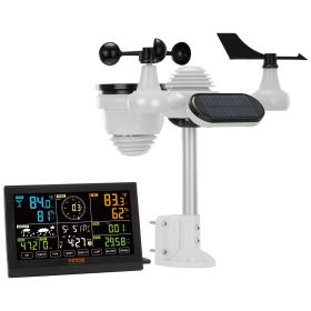 7-in-1 Wireless Weather Station, 7.5 in Color Display, Digital Weather Station Indoor Outdoor, for Temperature Humidity Wind Speed/Direction Rain UV
