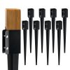 Fence Post Anchor Ground Spike, 8 Pack 36 x 4 x 4 Inches Outer Diameter (Inner Diameter 3.5 x3.5 Inches), Metal Black Powder Coated Post Stake Ground