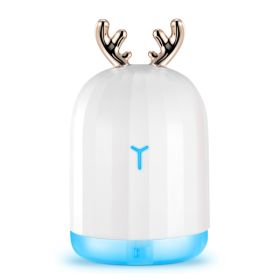 1Pc 220ml Cool Mist Humidifier Ultrasonic Air Diffuser Atomizer With 7 Color Breathing Lights Auto Off Office Home Yoga (Option: White Deer)
