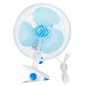 1Pc Clip On Fan 2 Speeds Quiet Clamp Fan Adjustable Tilt Auto Shaking Fan Wall Mount Personal Fan For Desk Office Home Baby Strollers Table Tops (Option: White)