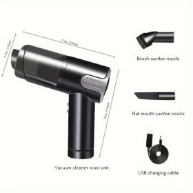 Wireless-silver Car Vacuum Cleaner Wireless Usb Charging Car Vacuum Cleaner Home Handheld Mini Desktop Vacuum Cleaner Portable (Option: Silver)